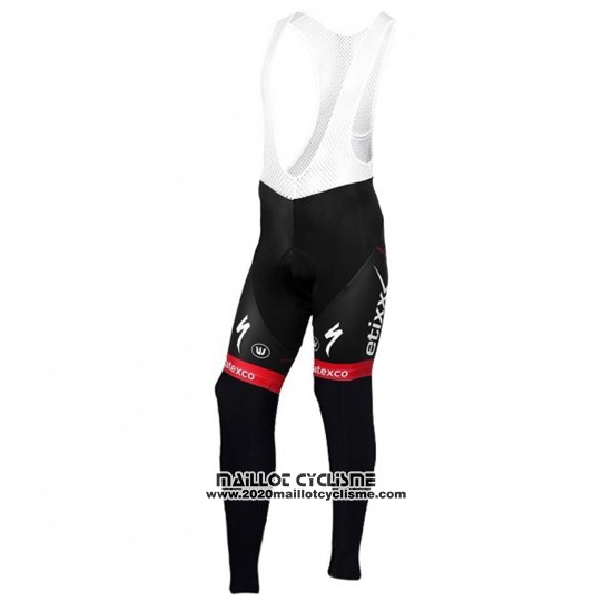 2016 Maillot Ciclismo Etixx Quick Step Rouge et Noir Manches Longues et Cuissard